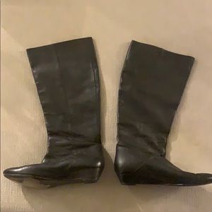 Real Brown leather knee high boots